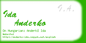 ida anderko business card