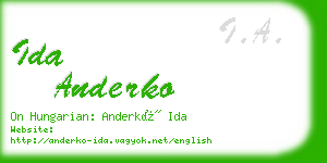 ida anderko business card